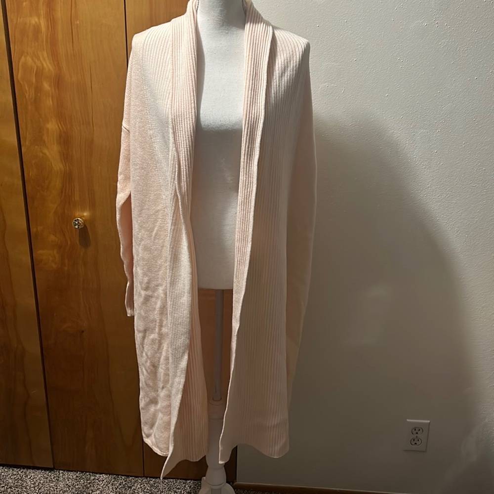 NWT Allbirds The Cardi Long Aspen Pink 100% Merino Wool Cardigan S
